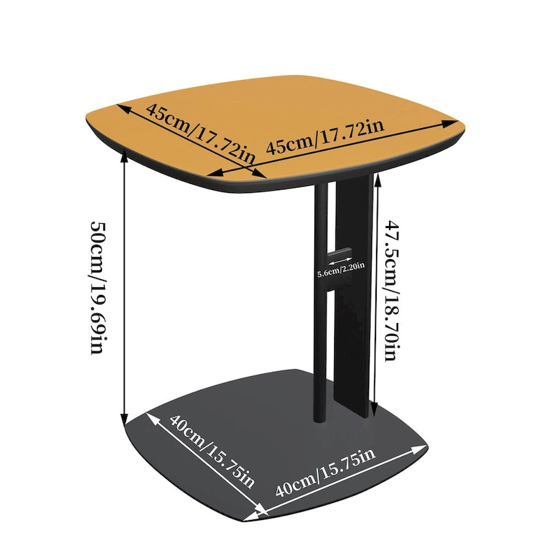 Table basse carrée moderne avec 2 tiroirs, table d'appoint blanche style mécha