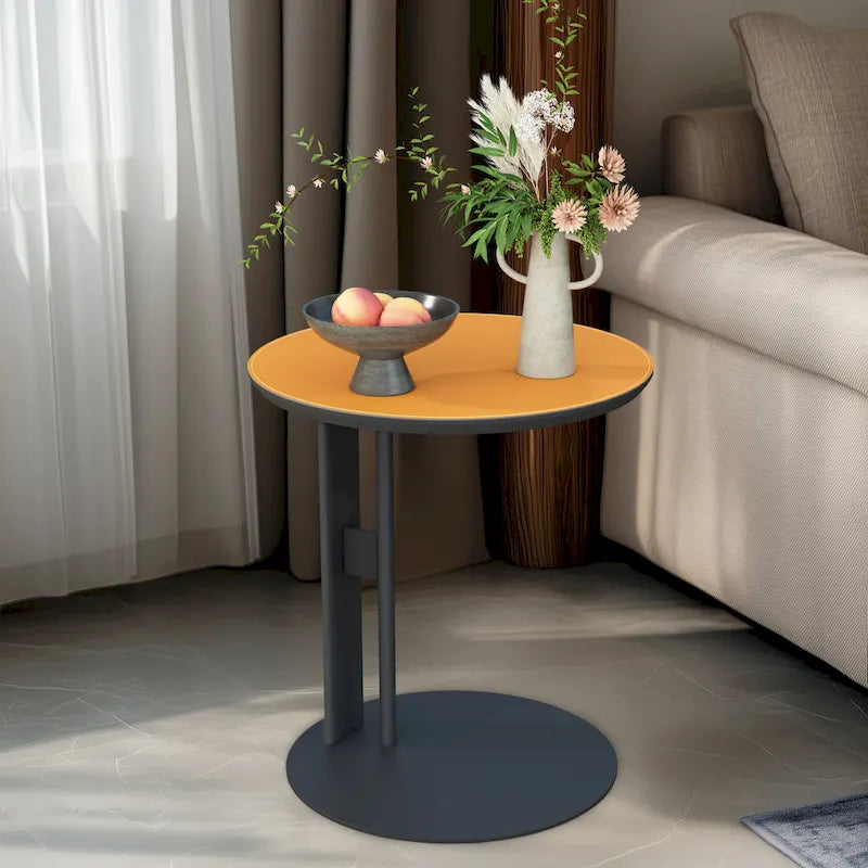 Table basse carrée moderne avec 2 tiroirs, table d'appoint blanche style mécha