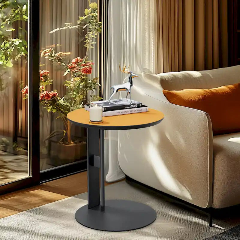 Table basse carrée moderne avec 2 tiroirs, table d'appoint blanche style mécha