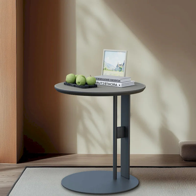 Table basse carrée moderne avec 2 tiroirs, table d'appoint blanche style mécha