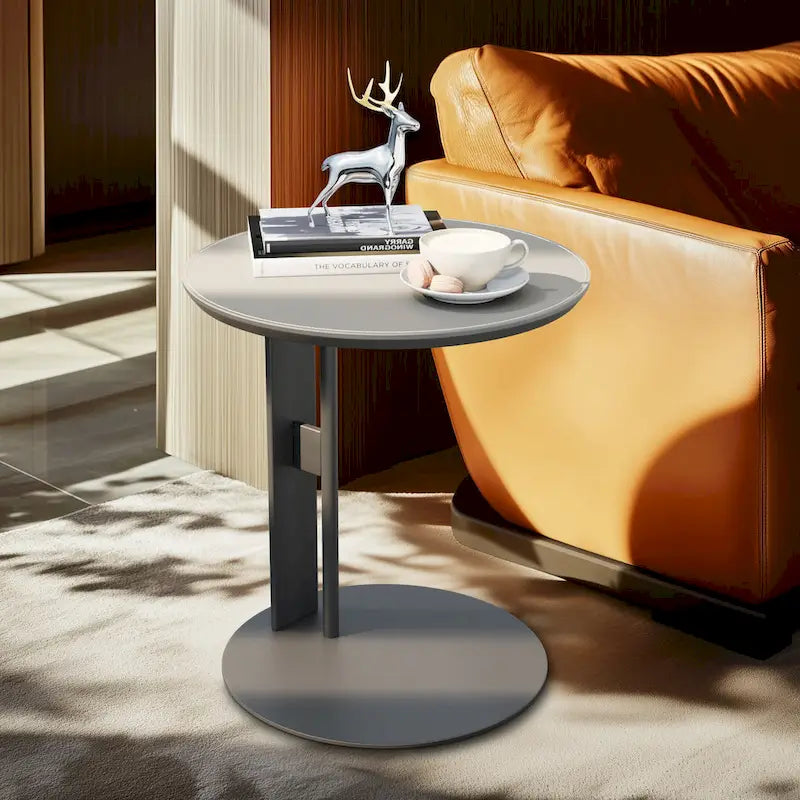 Table basse carrée moderne avec 2 tiroirs, table d'appoint blanche style mécha