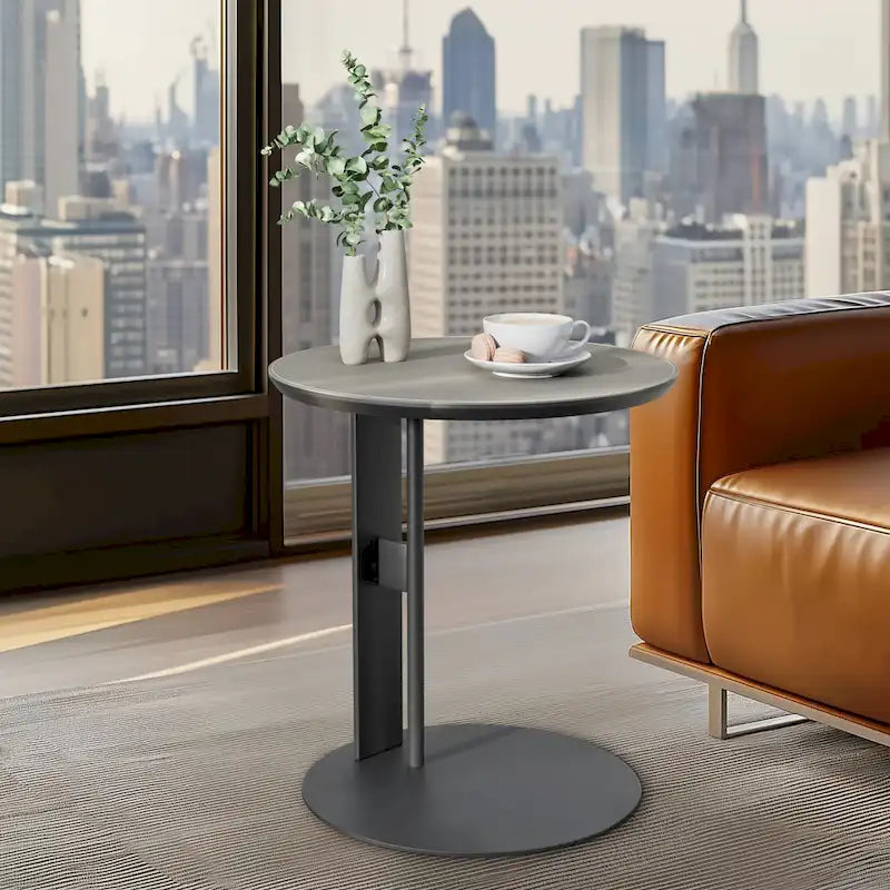 Table basse carrée moderne avec 2 tiroirs, table d'appoint blanche style mécha