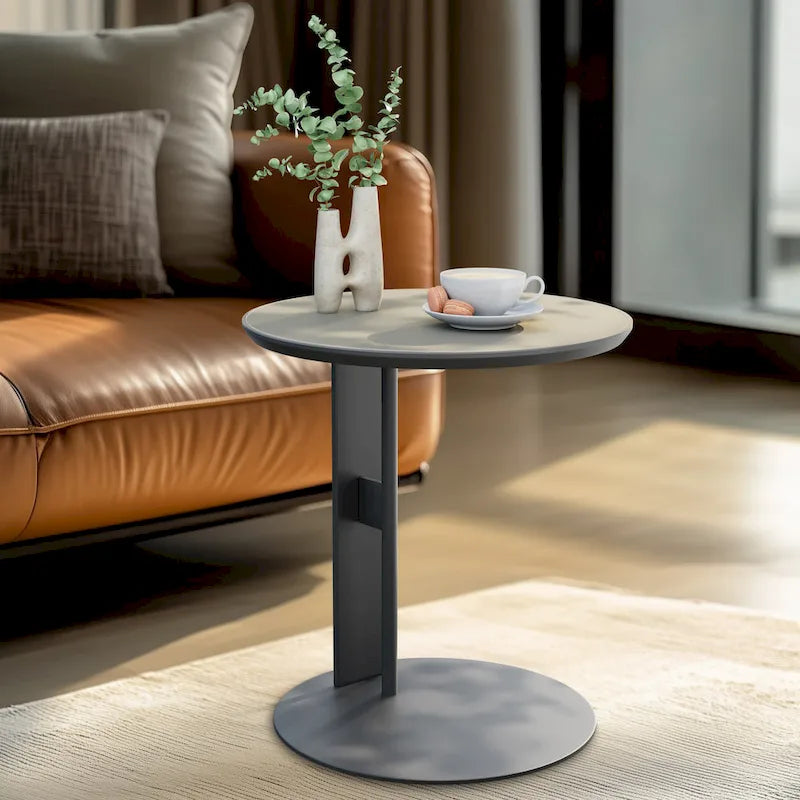 Table basse carrée moderne avec 2 tiroirs, table d'appoint blanche style mécha