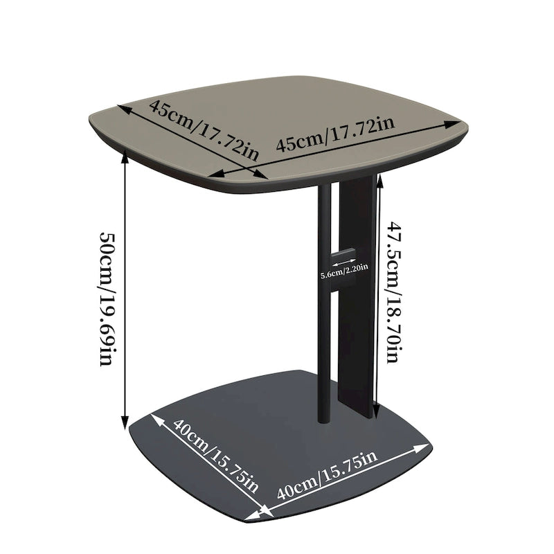 Table basse carrée moderne avec 2 tiroirs, table d'appoint blanche style mécha