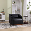 Fauteuil tonneau pivotant à 360° en PU noir au design moderne