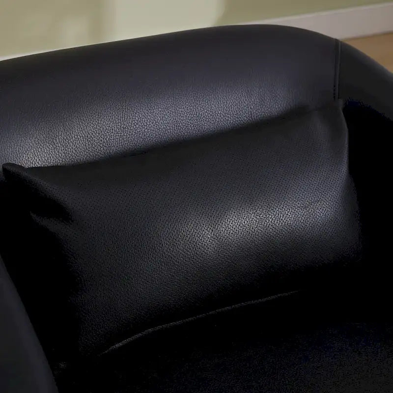 Fauteuil tonneau pivotant à 360° en PU noir au design moderne