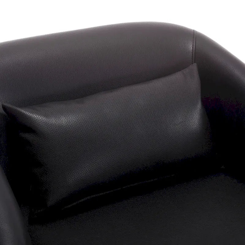 Fauteuil tonneau pivotant à 360° en PU noir au design moderne