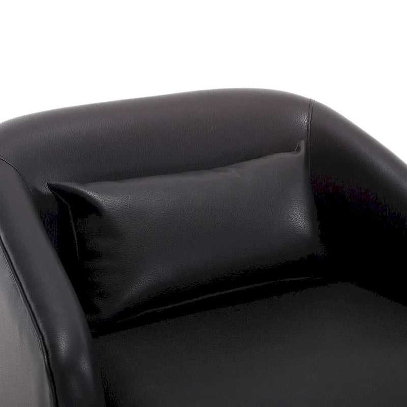 Fauteuil tonneau pivotant à 360° en PU noir au design moderne