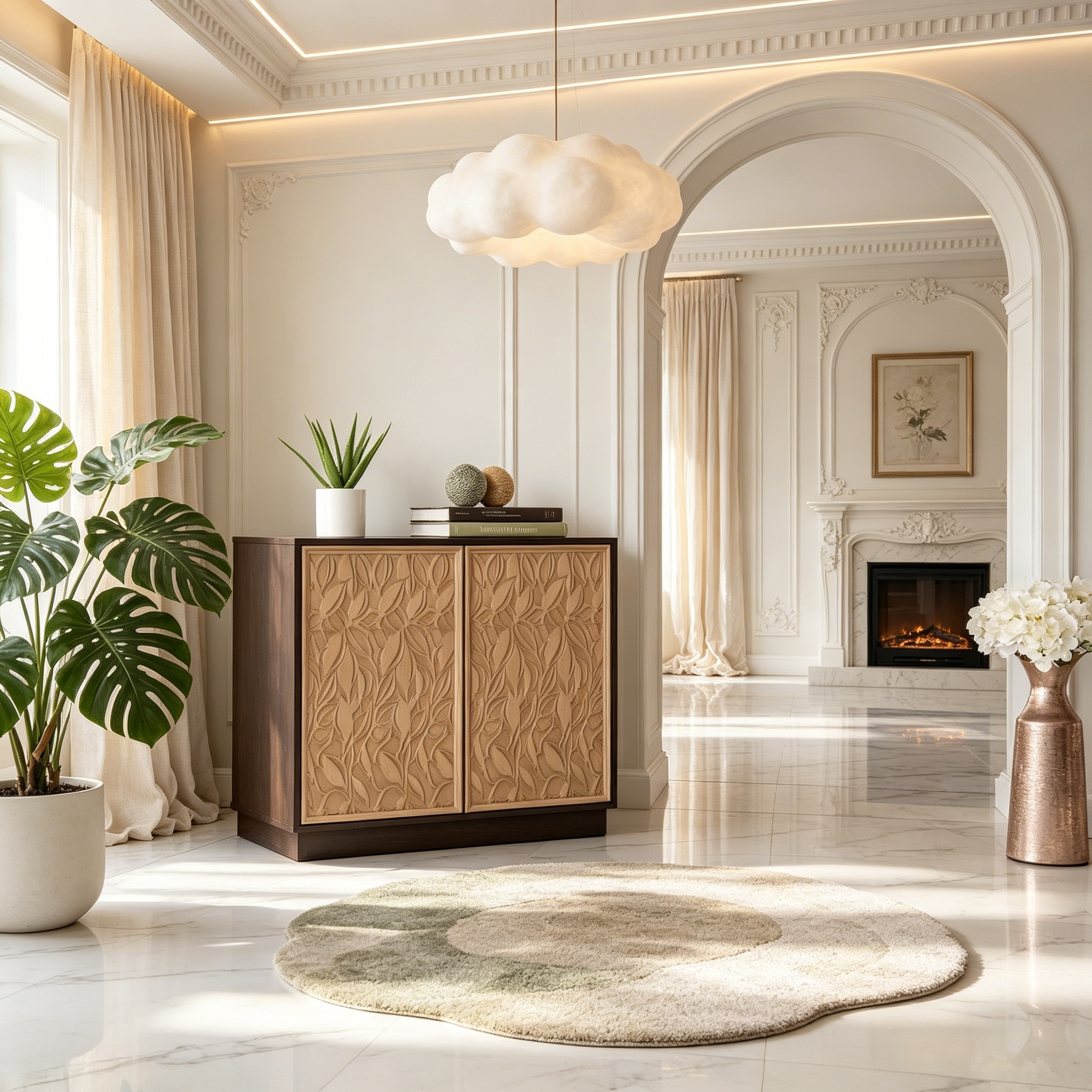 Transitional Brown Wood Cabinet