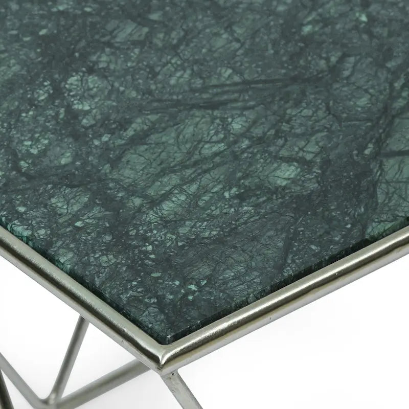 Table basse à plateau en marbre faite à la main, style glamour moderne