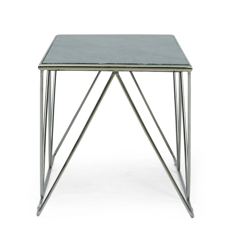 Table basse à plateau en marbre faite à la main, style glamour moderne