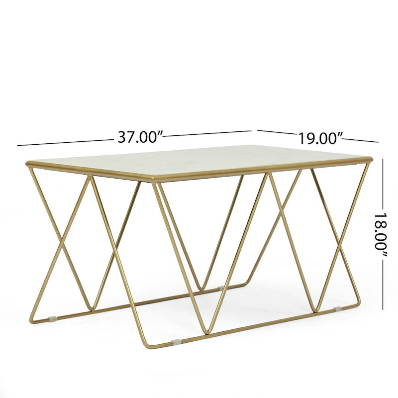 Table basse à plateau en marbre faite à la main, style glamour moderne