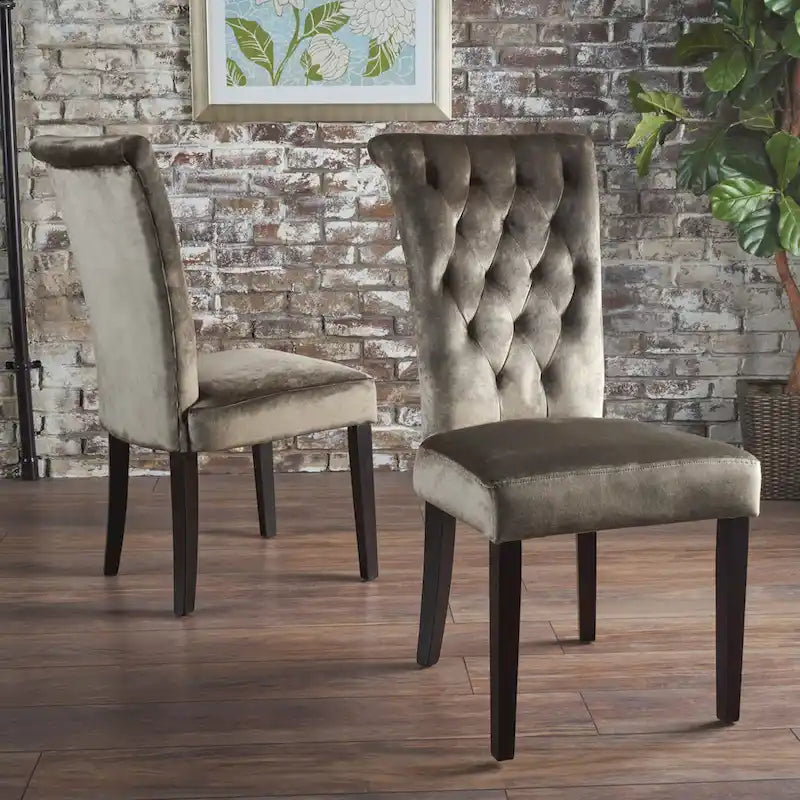 Chaise de salle à manger en velours