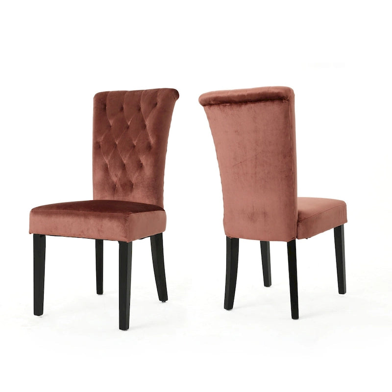 Chaise de salle à manger en velours