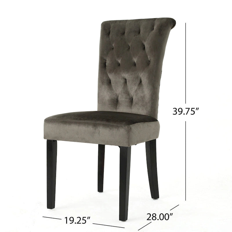 Chaise de salle à manger en velours