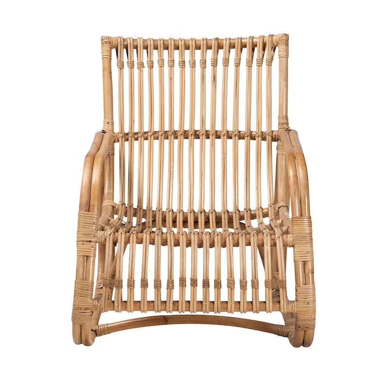 Fauteuil d'appoint moderne bohème en rotin naturel