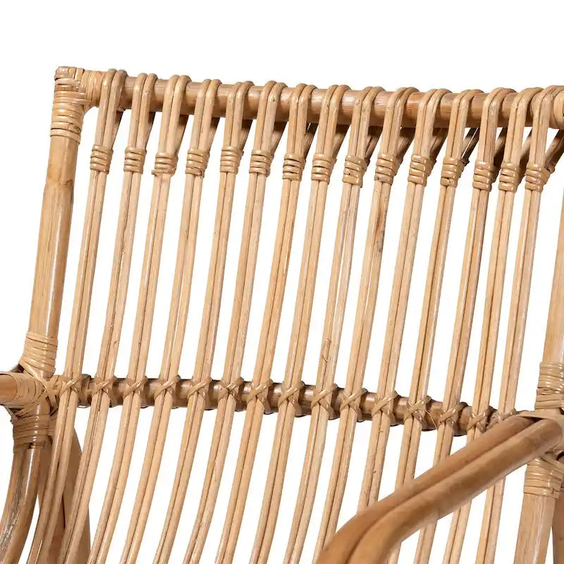 Fauteuil d'appoint moderne bohème en rotin naturel