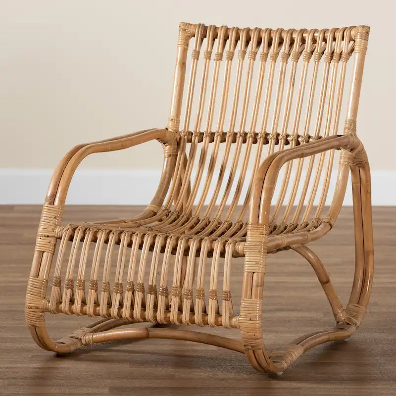 Fauteuil d'appoint moderne bohème en rotin naturel