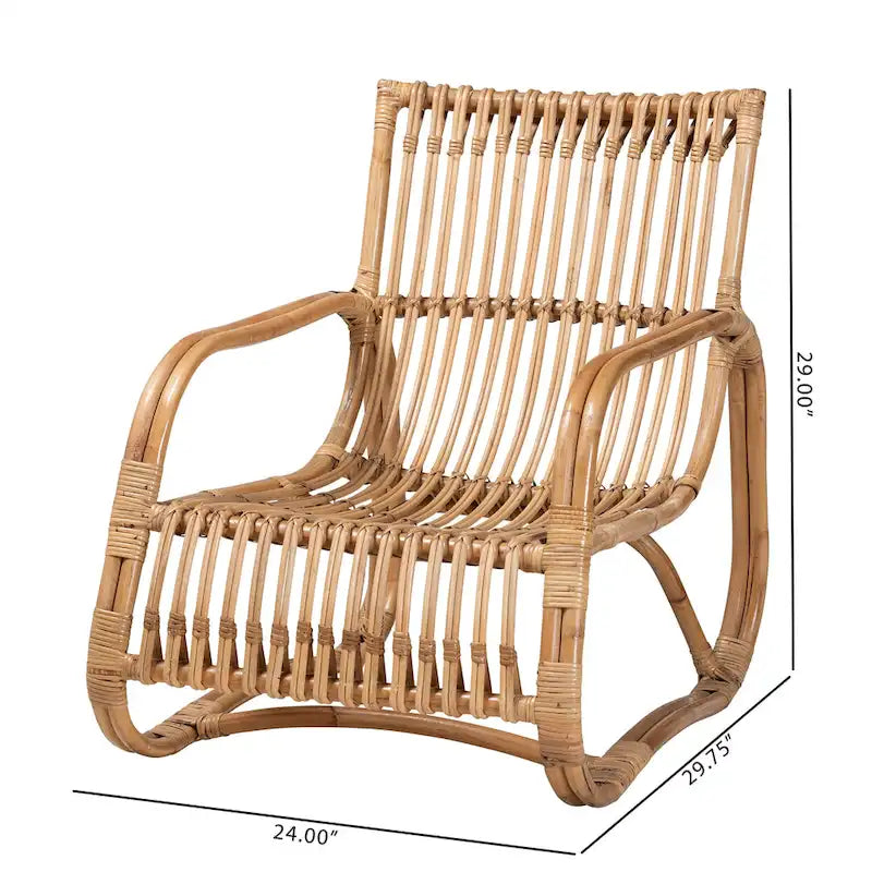 Fauteuil d'appoint moderne bohème en rotin naturel
