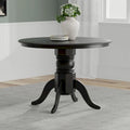 Table à manger sur pied rond en bois