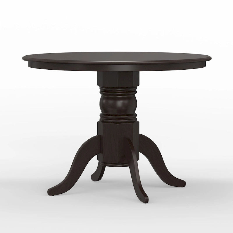 Table à manger sur pied rond en bois