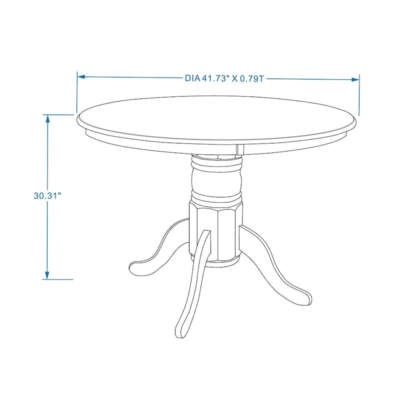 Table à manger sur pied rond en bois