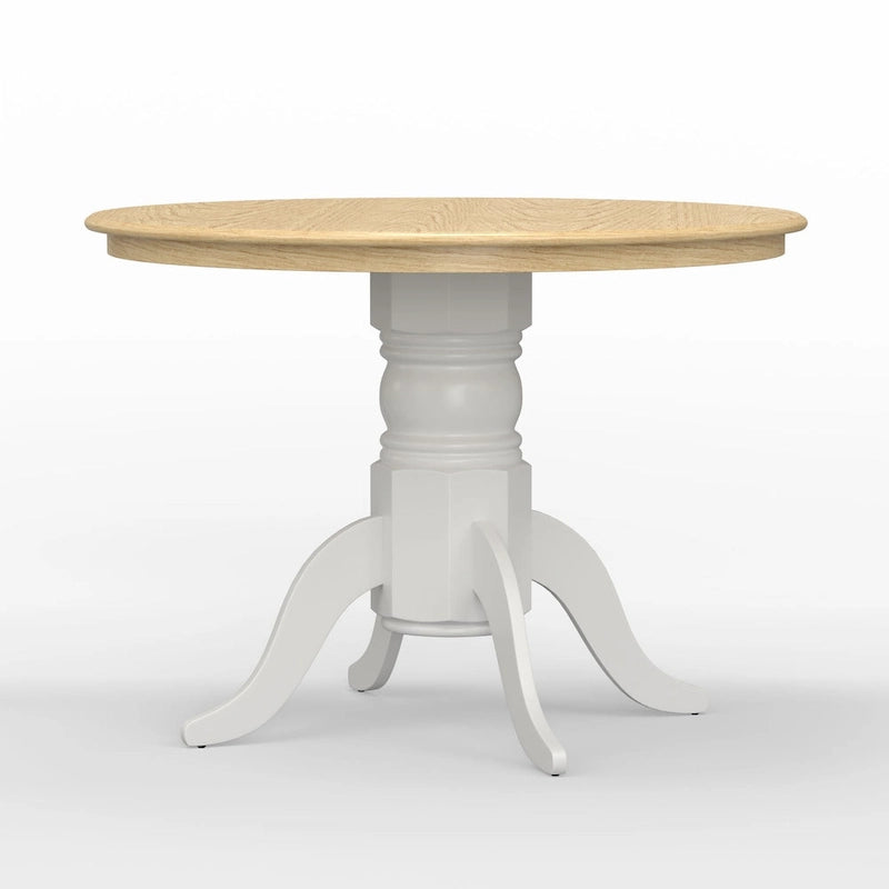 Table à manger sur pied rond en bois