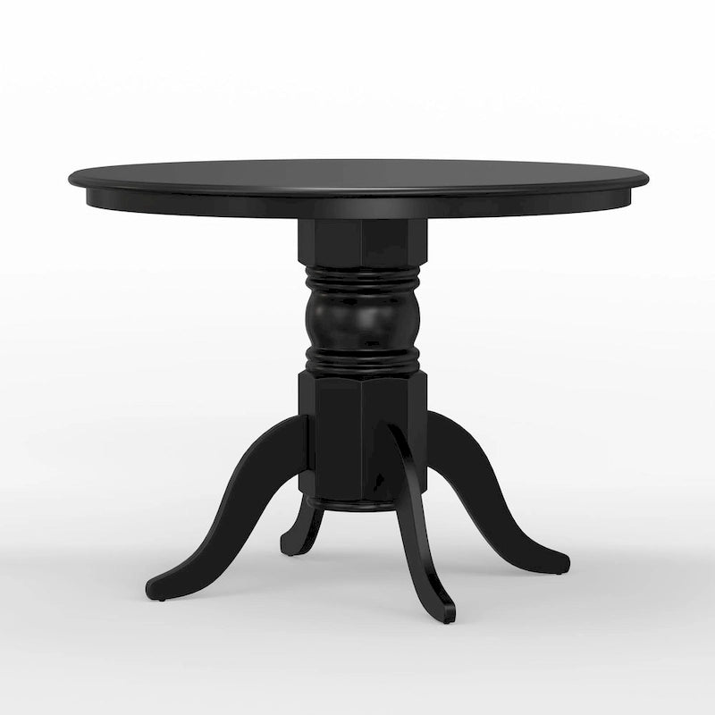 Table à manger sur pied rond en bois