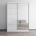 Armoire moderne 2 portes haute brillance avec miroir