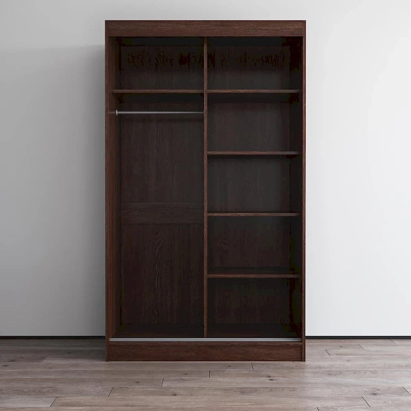 Armoire moderne 2 portes haute brillance avec miroir
