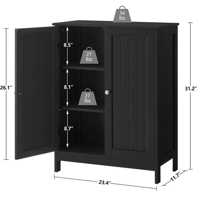 Meuble de salle de bain, Meuble de rangement de salle de bain avec 2 portes et 2 étagères