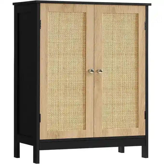 Meuble de salle de bain, Meuble de rangement de salle de bain avec 2 portes et 2 étagères