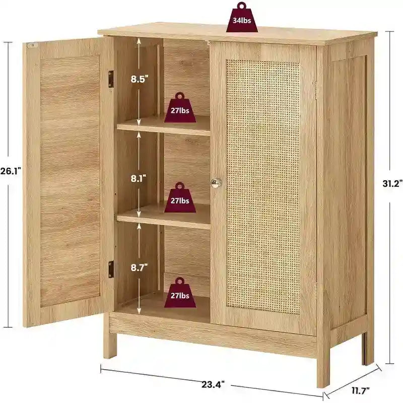 Meuble de salle de bain, Meuble de rangement de salle de bain avec 2 portes et 2 étagères
