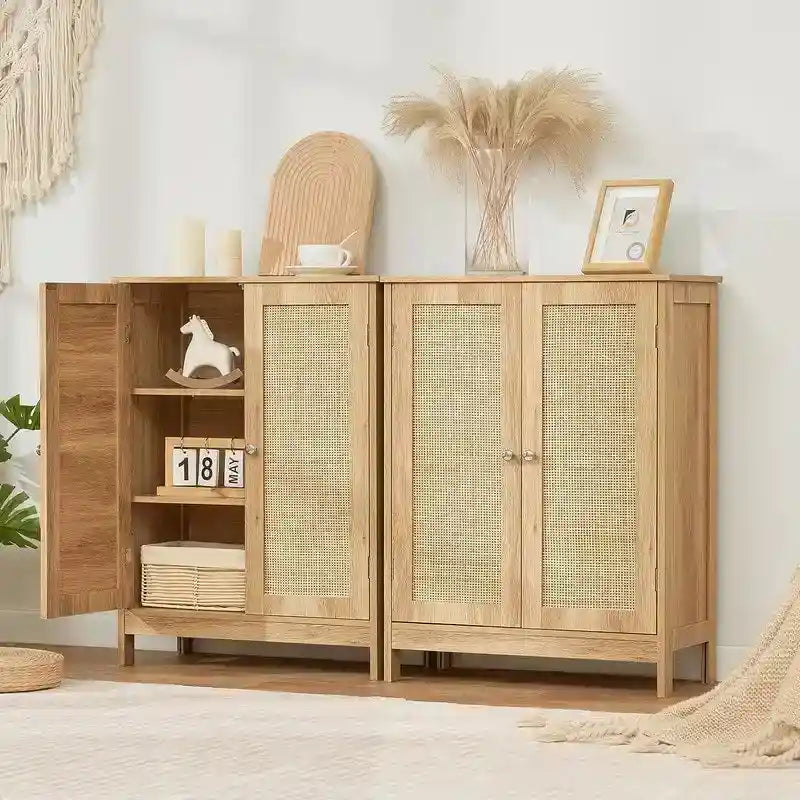 Meuble de salle de bain, Meuble de rangement de salle de bain avec 2 portes et 2 étagères