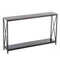 Console étroite en bois et fer forgé