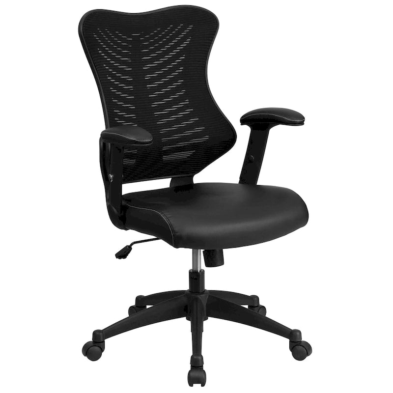 Chaise de bureau ergonomique pivotante de direction à dossier haut