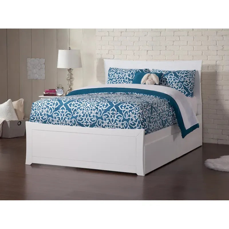 Lit plateforme et pied de lit avec 2 tiroirs de lit en