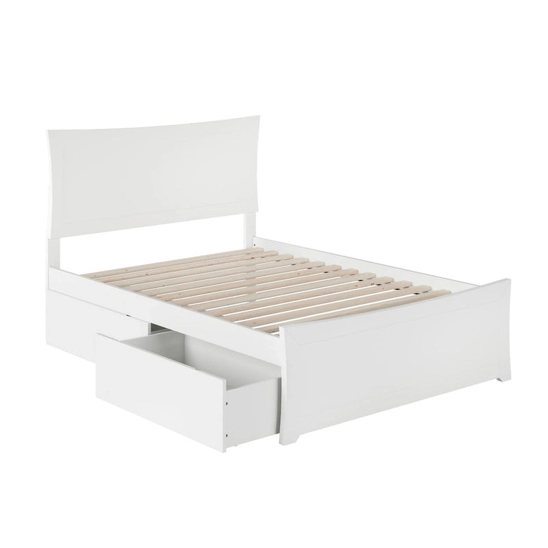 Lit plateforme et pied de lit avec 2 tiroirs de lit en