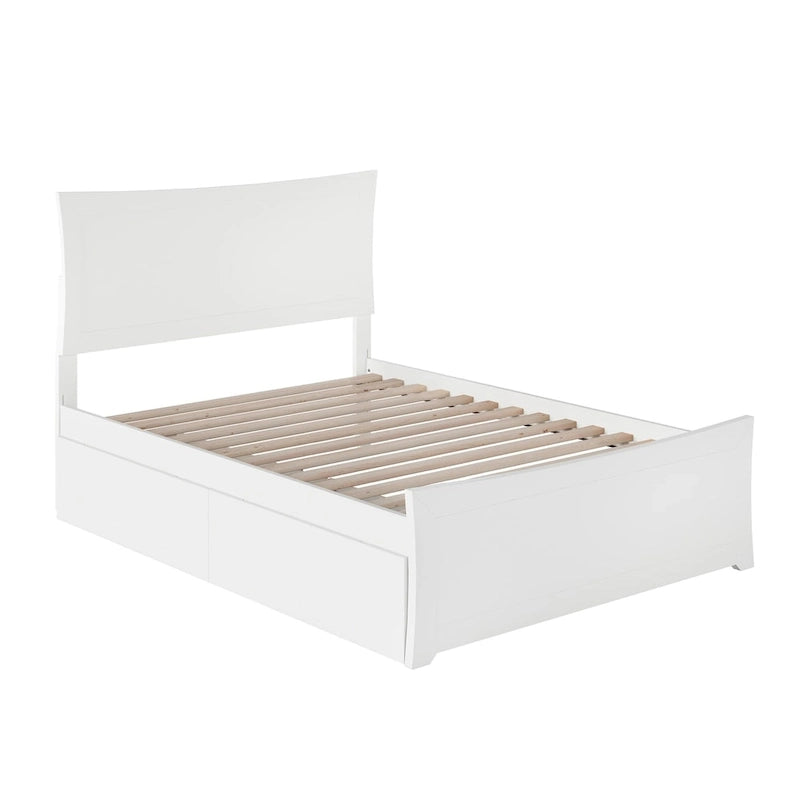 Lit plateforme et pied de lit avec 2 tiroirs de lit en