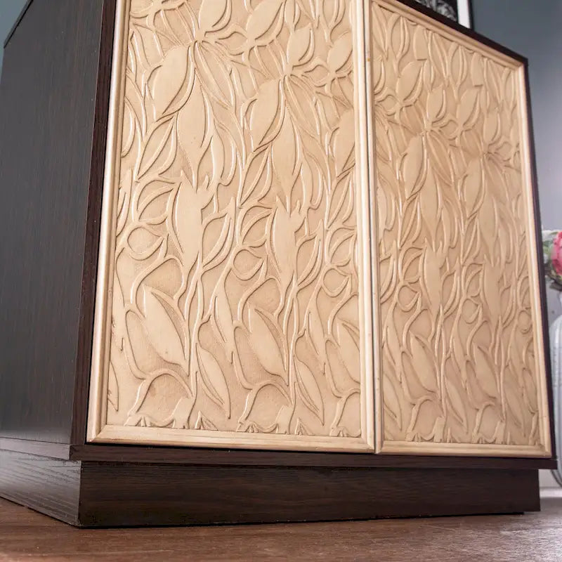 Transitional Brown Wood Cabinet