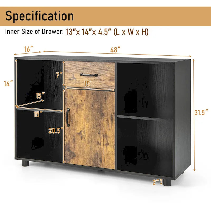 Buffet de ferme Console Bar à café Meuble de rangement