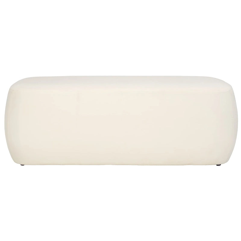 Banc de repose-pieds rectangulaire en velours