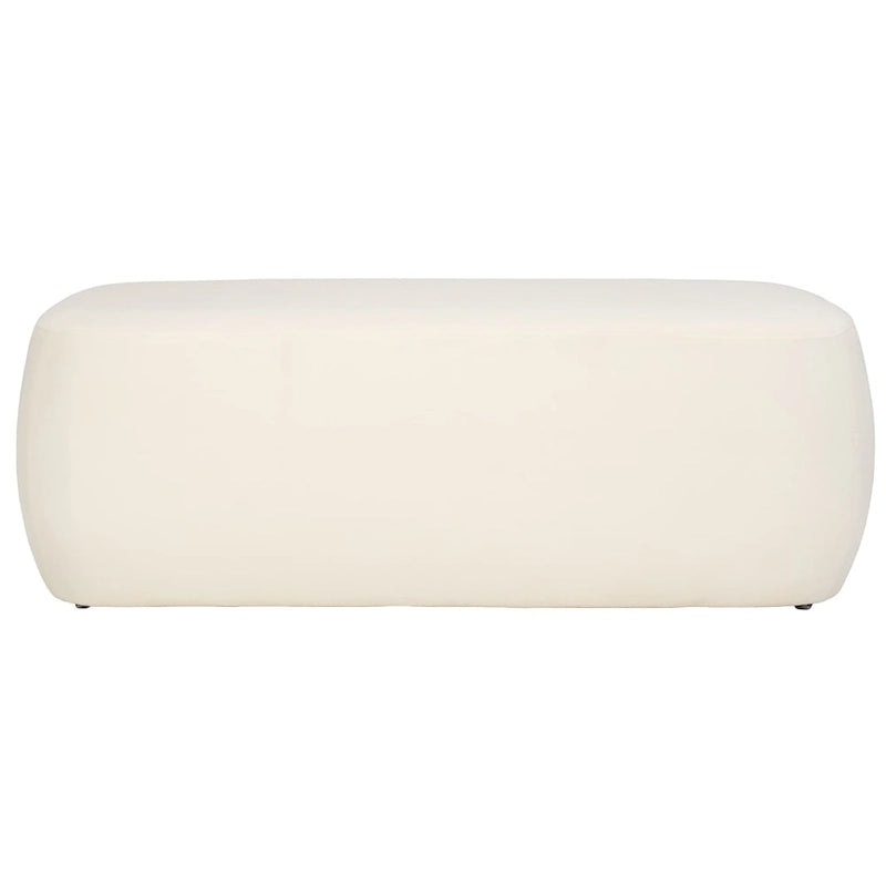 Banc de repose-pieds rectangulaire en velours