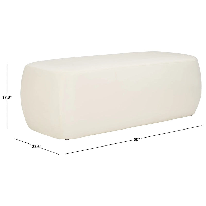Banc de repose-pieds rectangulaire en velours