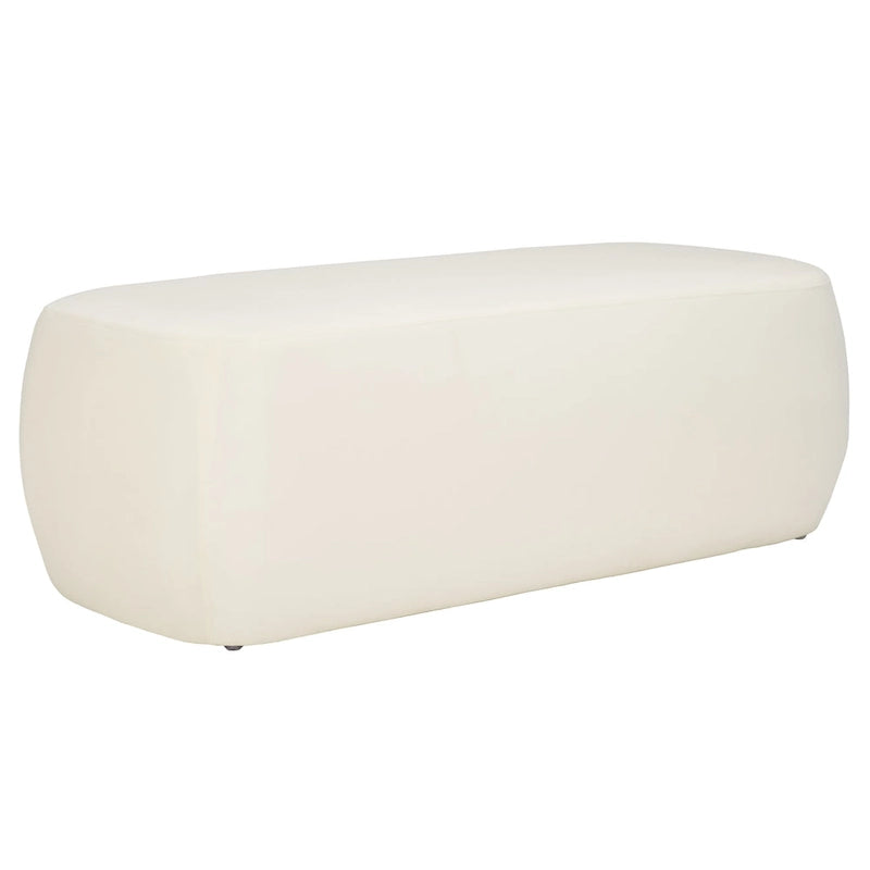 Banc de repose-pieds rectangulaire en velours