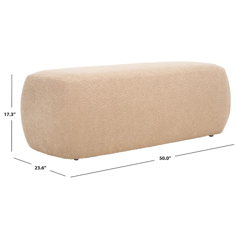 Banc de repose-pieds rectangulaire en velours