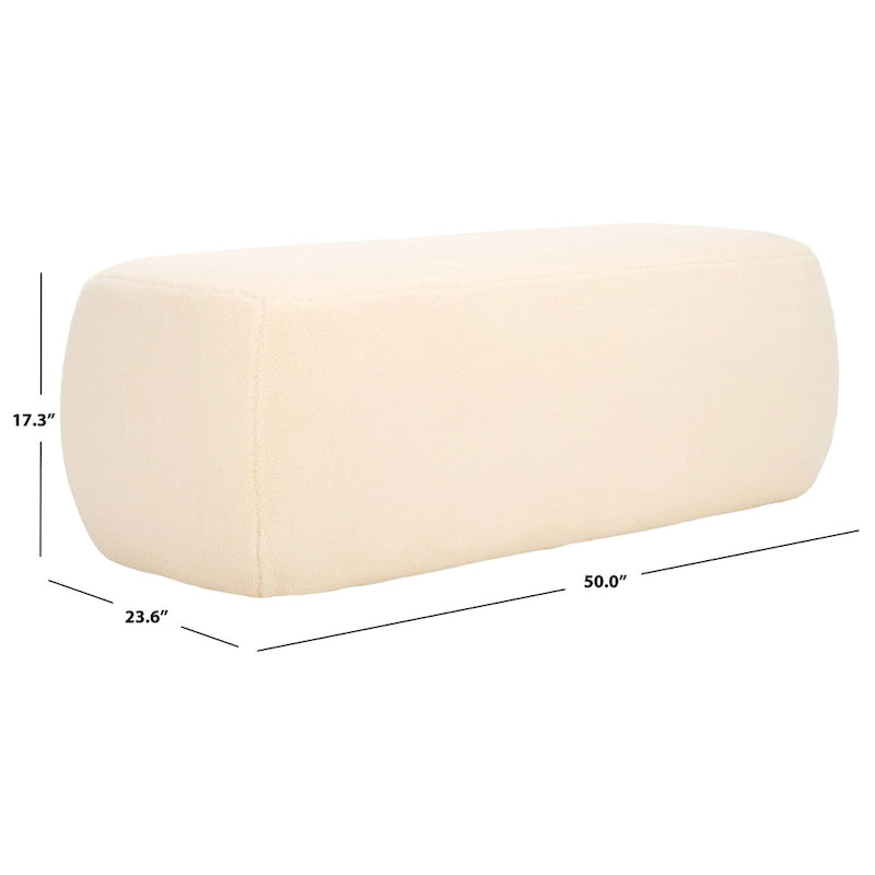 Banc de repose-pieds rectangulaire en velours
