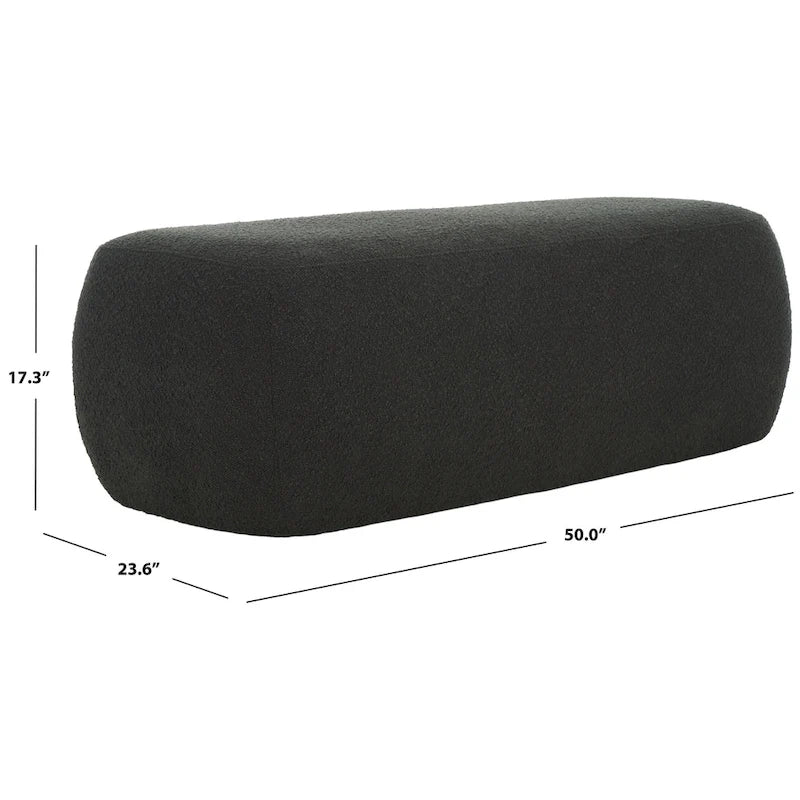 Banc de repose-pieds rectangulaire en velours