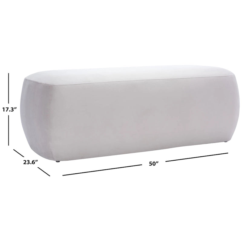 Banc de repose-pieds rectangulaire en velours