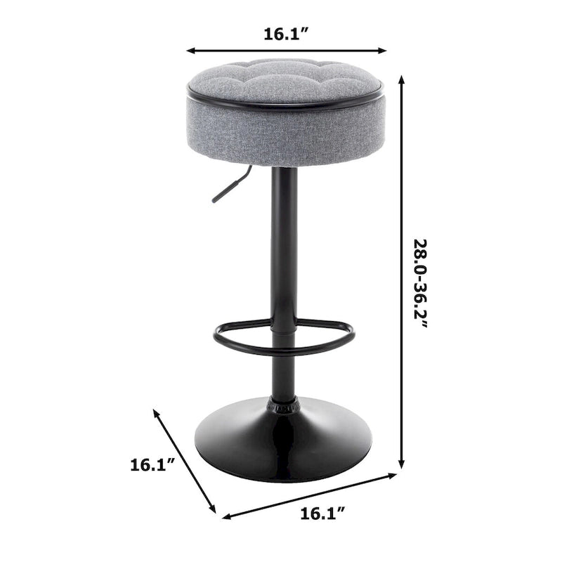 Tabouret de bar rond sans accoudoirs en similicuir